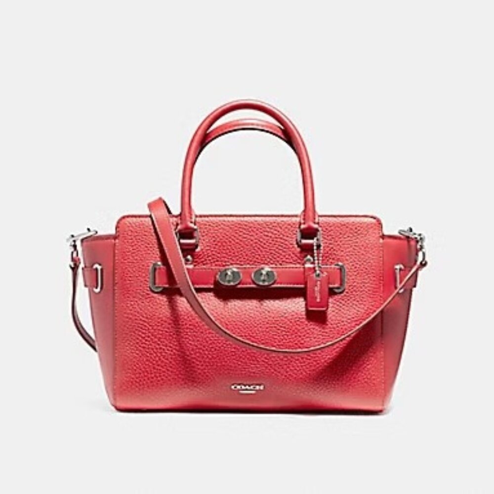 Like New Coach Blake Carryall Red Leather Shoulder Bag Purse